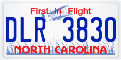 NC license plate DLR3830