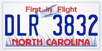 NC license plate DLR3832