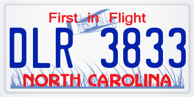 NC license plate DLR3833