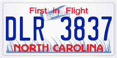 NC license plate DLR3837