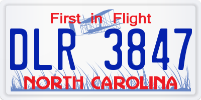NC license plate DLR3847