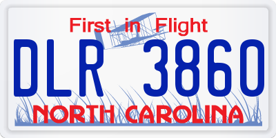 NC license plate DLR3860