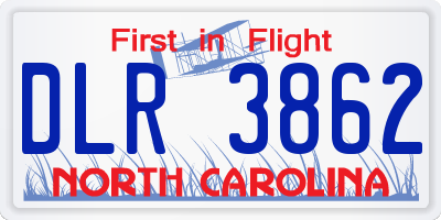 NC license plate DLR3862