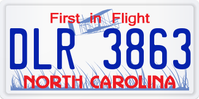 NC license plate DLR3863