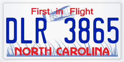 NC license plate DLR3865