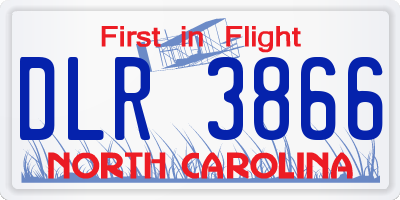 NC license plate DLR3866