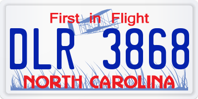 NC license plate DLR3868