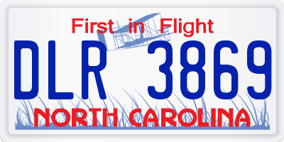 NC license plate DLR3869