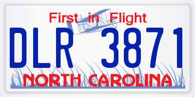 NC license plate DLR3871