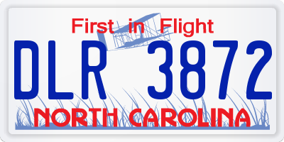 NC license plate DLR3872