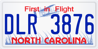 NC license plate DLR3876