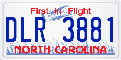 NC license plate DLR3881