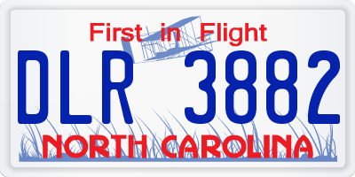 NC license plate DLR3882