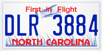 NC license plate DLR3884