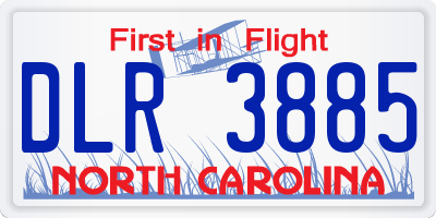 NC license plate DLR3885