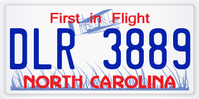 NC license plate DLR3889