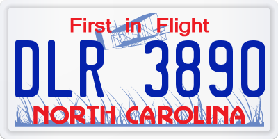 NC license plate DLR3890