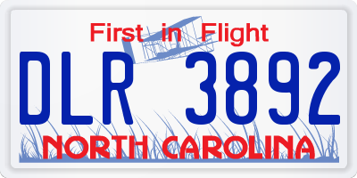 NC license plate DLR3892