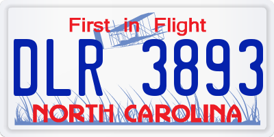 NC license plate DLR3893