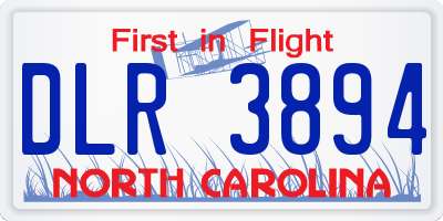 NC license plate DLR3894