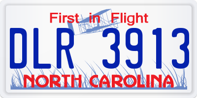 NC license plate DLR3913