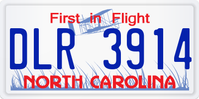 NC license plate DLR3914
