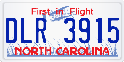 NC license plate DLR3915
