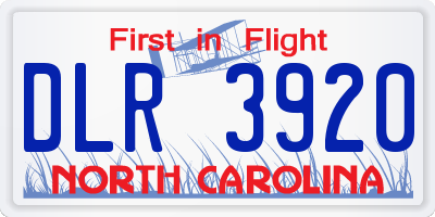 NC license plate DLR3920