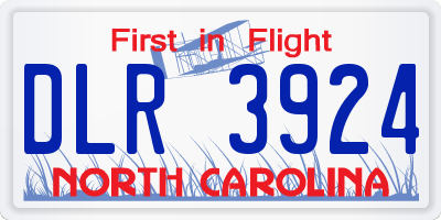 NC license plate DLR3924