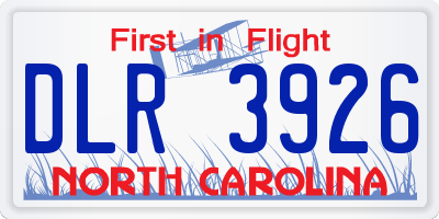 NC license plate DLR3926