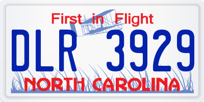 NC license plate DLR3929