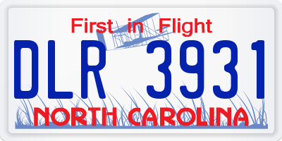 NC license plate DLR3931