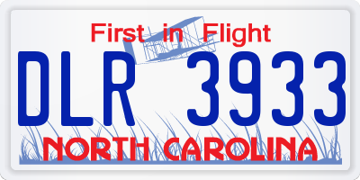 NC license plate DLR3933