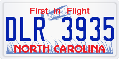 NC license plate DLR3935