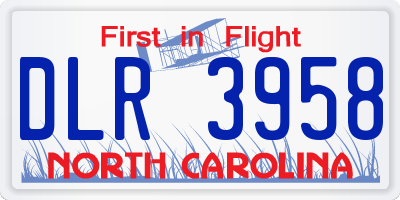 NC license plate DLR3958
