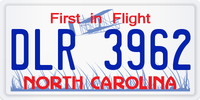 NC license plate DLR3962