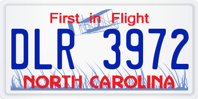 NC license plate DLR3972