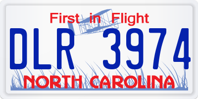 NC license plate DLR3974