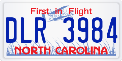 NC license plate DLR3984
