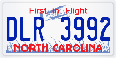 NC license plate DLR3992