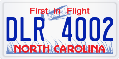 NC license plate DLR4002