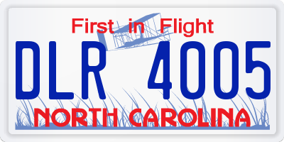 NC license plate DLR4005