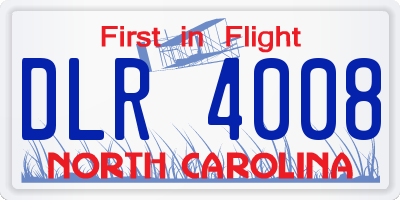 NC license plate DLR4008