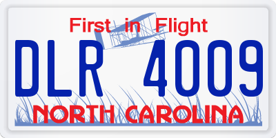 NC license plate DLR4009