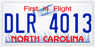 NC license plate DLR4013