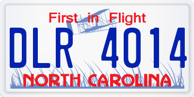 NC license plate DLR4014