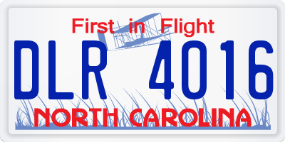 NC license plate DLR4016