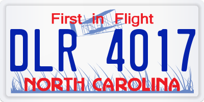 NC license plate DLR4017