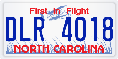NC license plate DLR4018