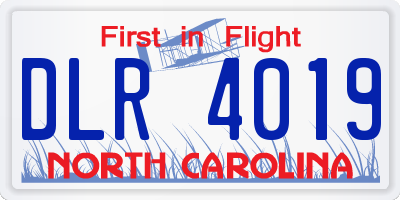 NC license plate DLR4019